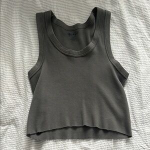 Brandy Melville Green Ribbed Crop Tank Top